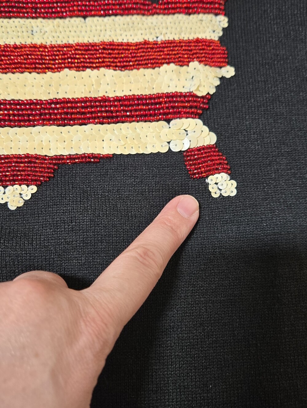Vintage Michael Simon American Flag Sweater Size Small Short Sleeves Sequins USA - Picture 14 of 14